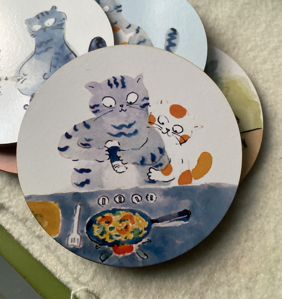 Cooking Cats Cork Coaster