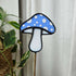 Blue Spotted Mushroom Stained Glass Plantstake