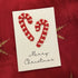 Crochet Handmade Candy Cane Christmas Card - Merry Christmas