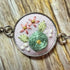 Hand Embroidered Pink Floral Bracelet