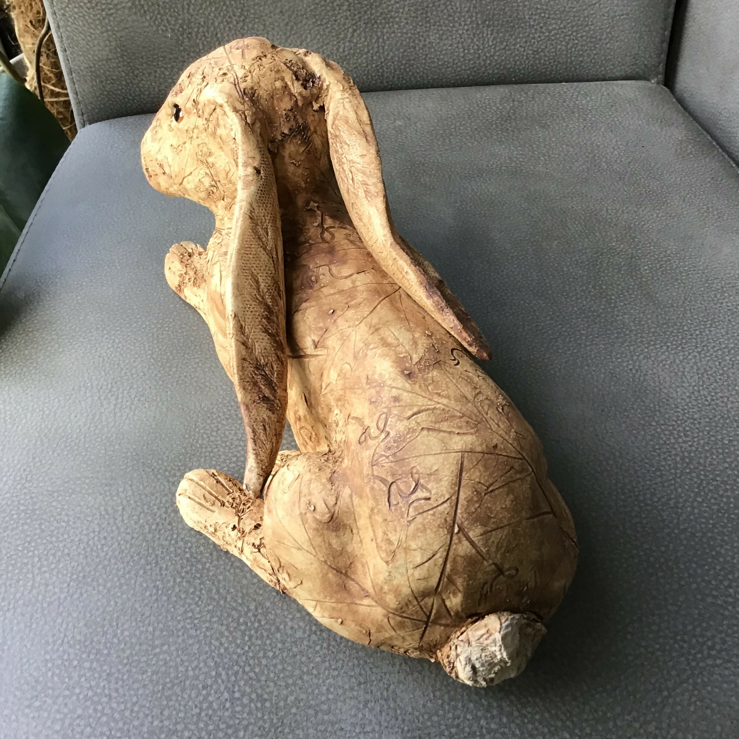 Laying down Hare sculpture