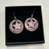 Pink Hoop Enamel Earrings with Pink Star