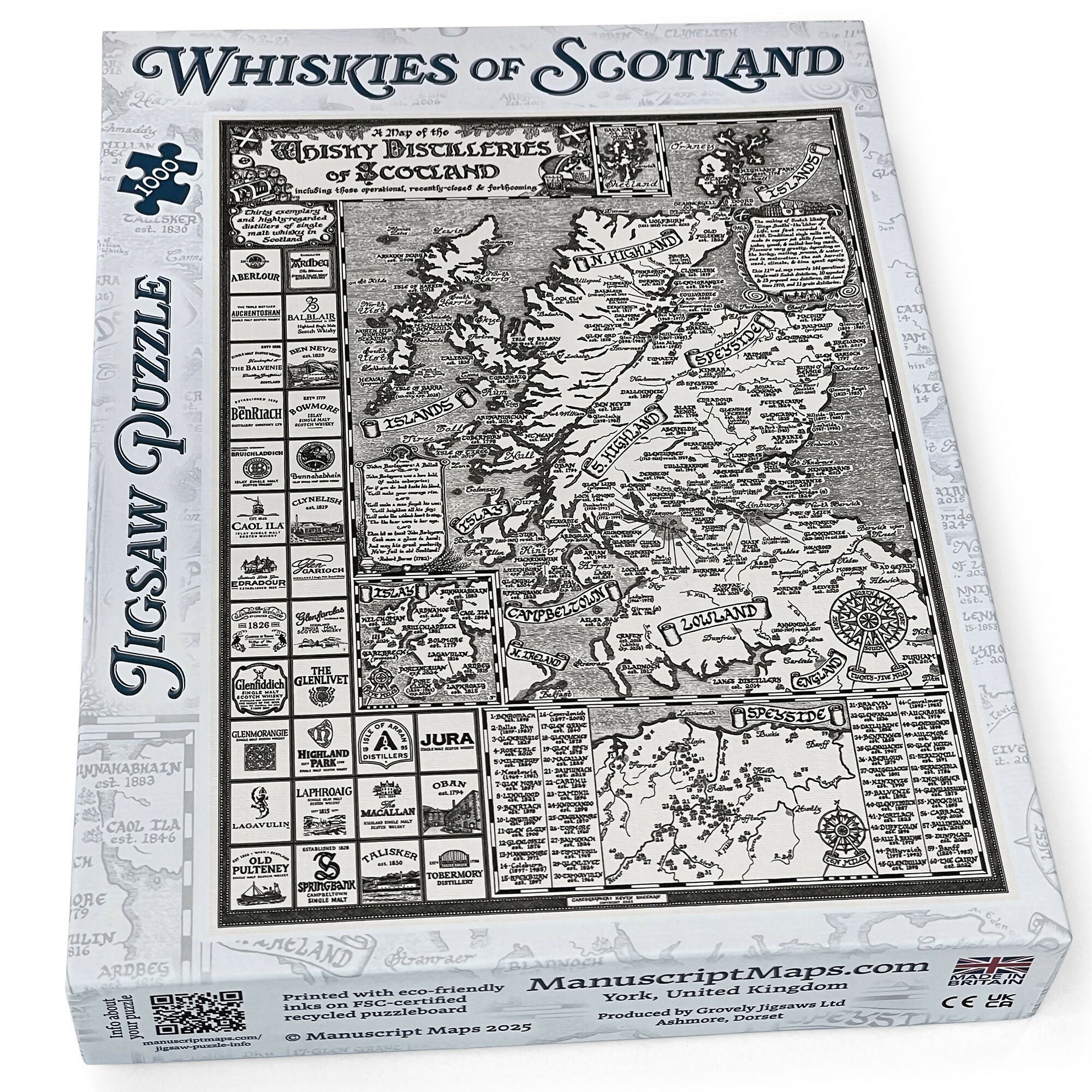 Scotland Whisky Map Jigsaw Puzzle 1000 Pieces