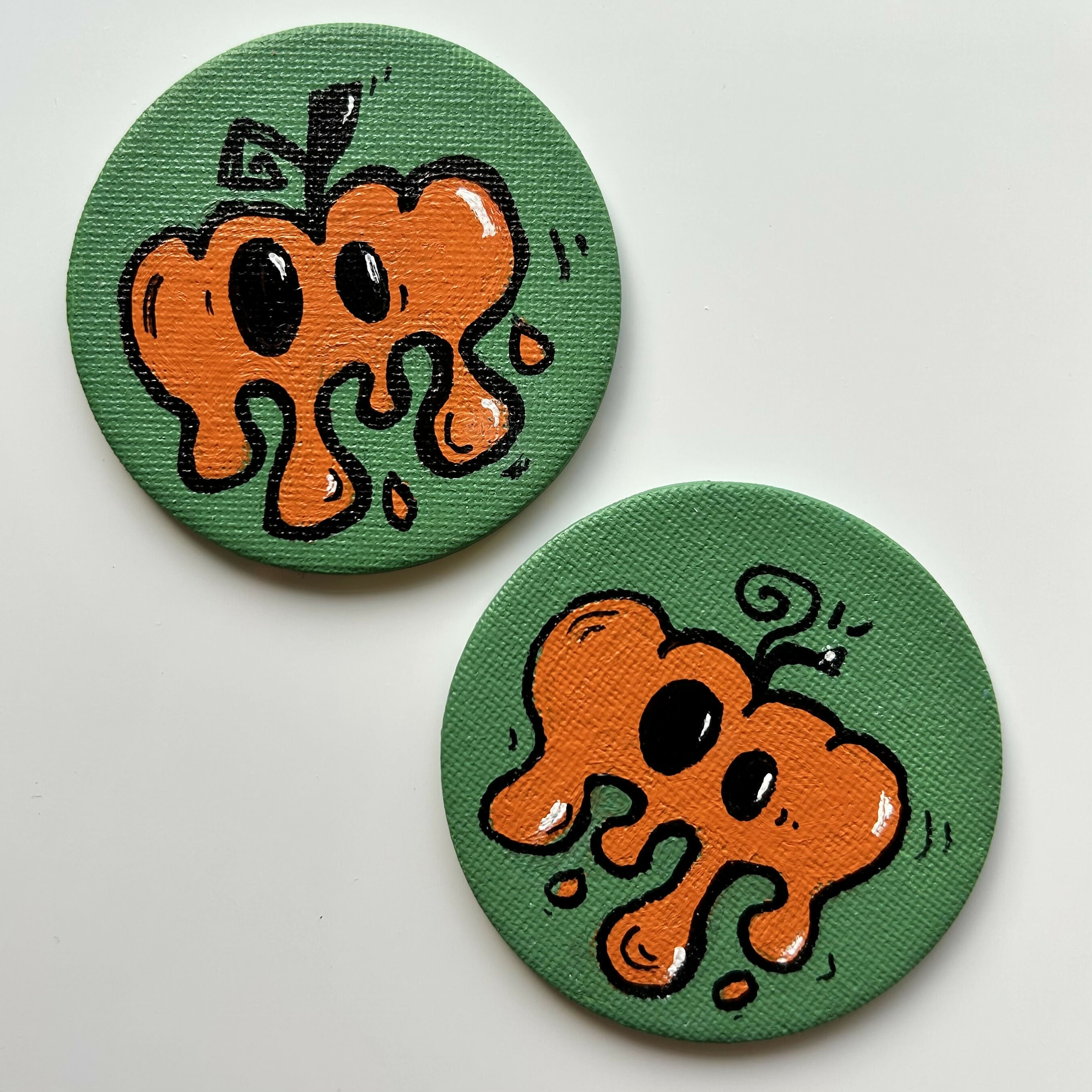Leaky Pumpkin Magnets Original Artwork