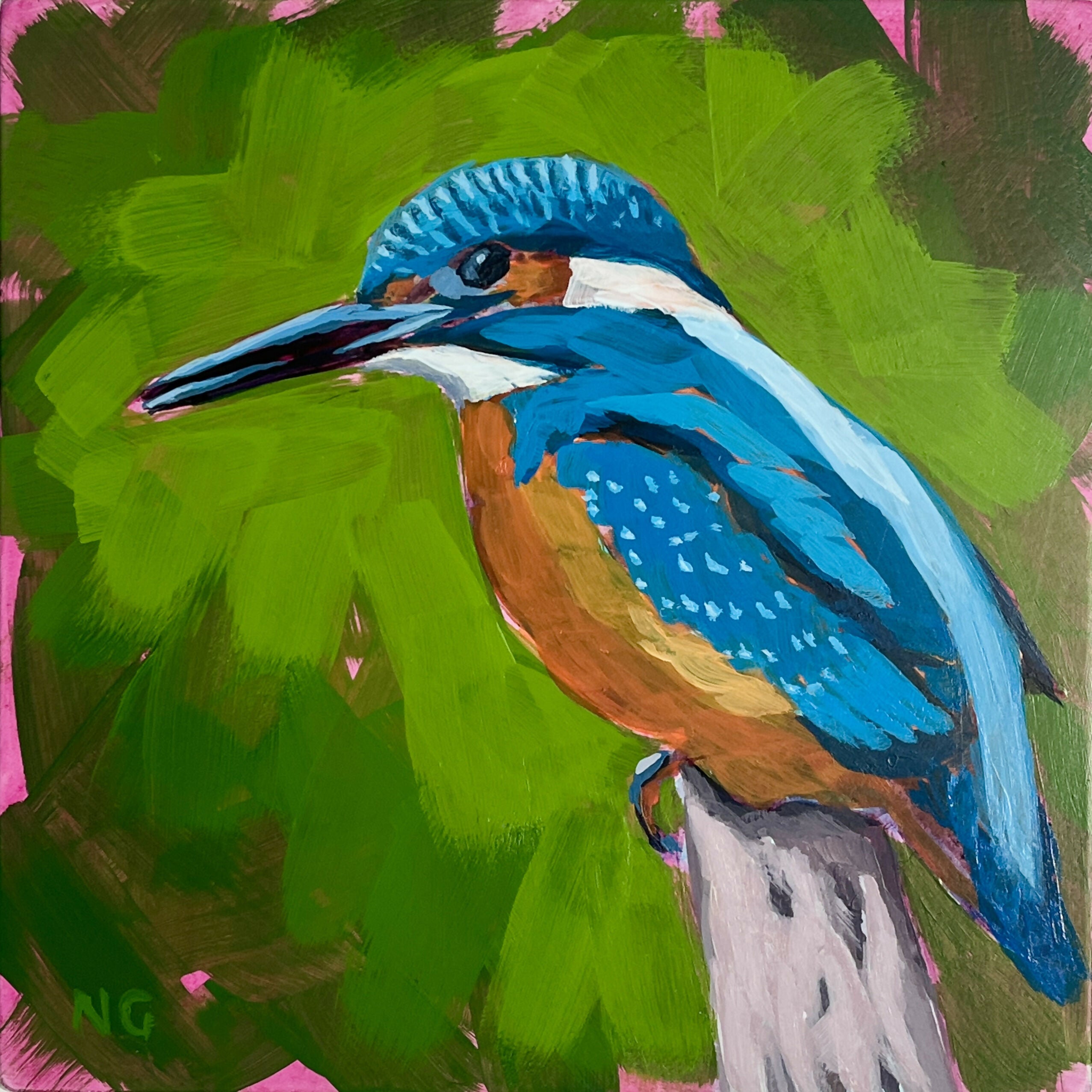 Common Kingfisher Bird - Original Acrylic Painting