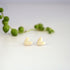 Ivory Satin Heart Stud Earrings - Handmade Polymer Clay - Polly Plant