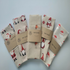 Christmas Gnome Print Tea Towel Handmade in the UK in Cotton Rich Linen