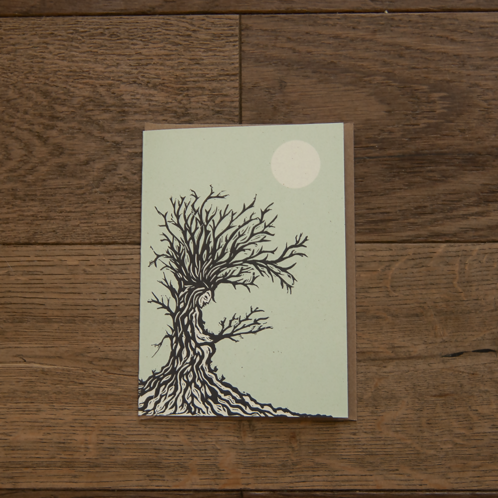 HAG TREE DRYAD LINOCUT GREETING CARD