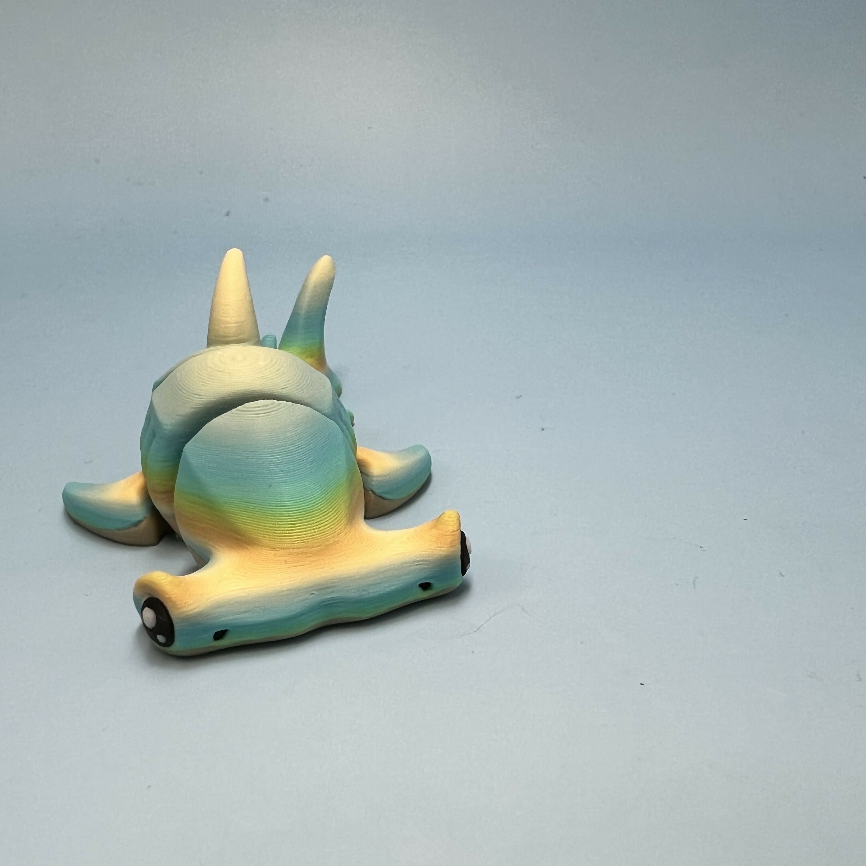 3D Printed SMALL: Articulated Sensory Fidget Animal friends Hammerhead Shark (Blue/Green/Beige & Grey) 9cm