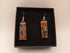 Orange and Black Steampunk Earrings