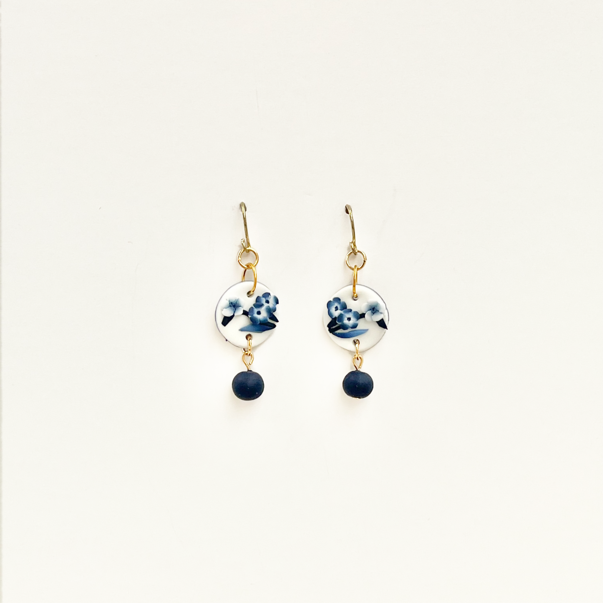 Blue China No. 5 - Handmade Polymer Clay Earrings