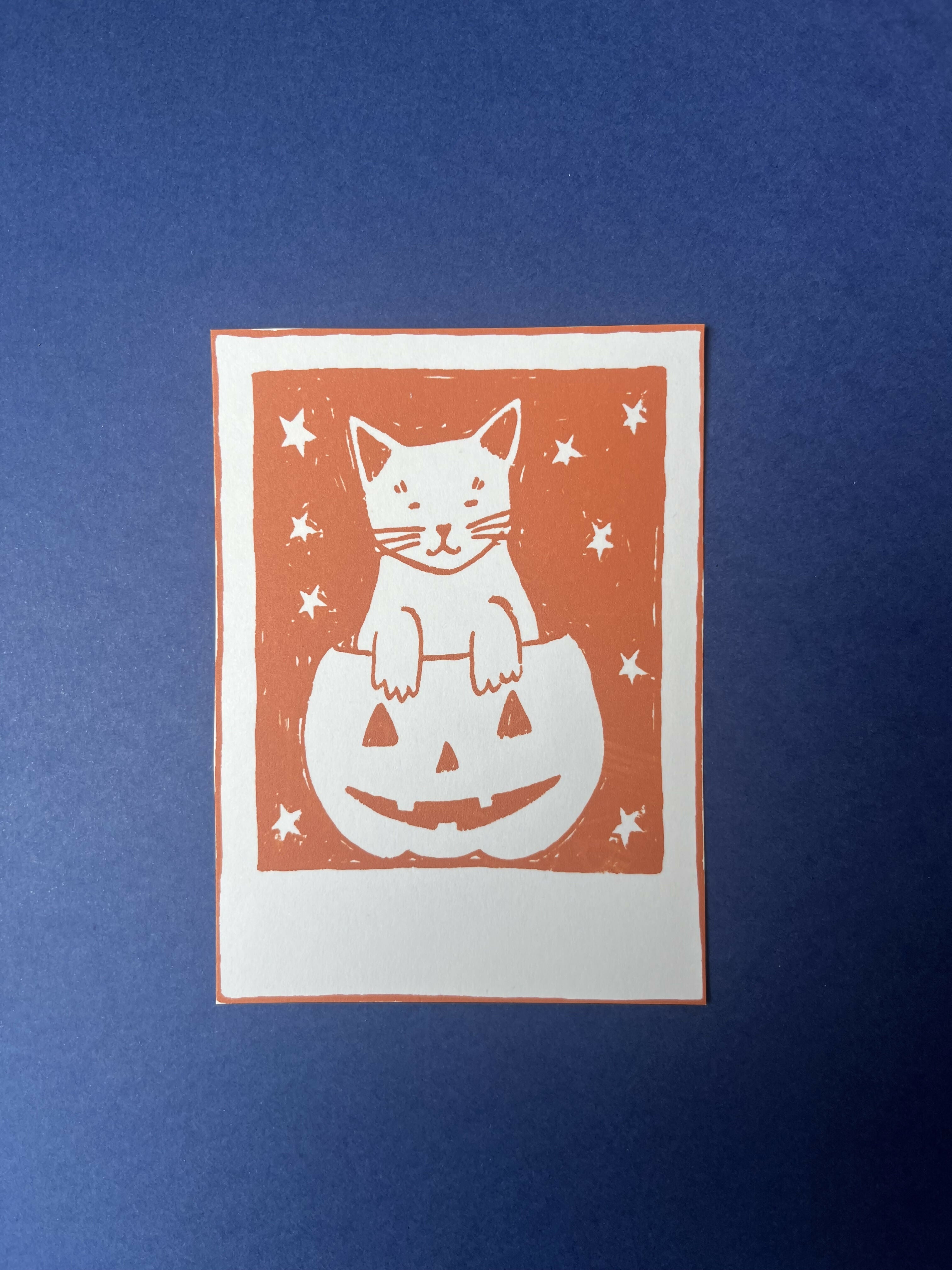 Pet Polaroid Print - Orange Pumpkin Cat