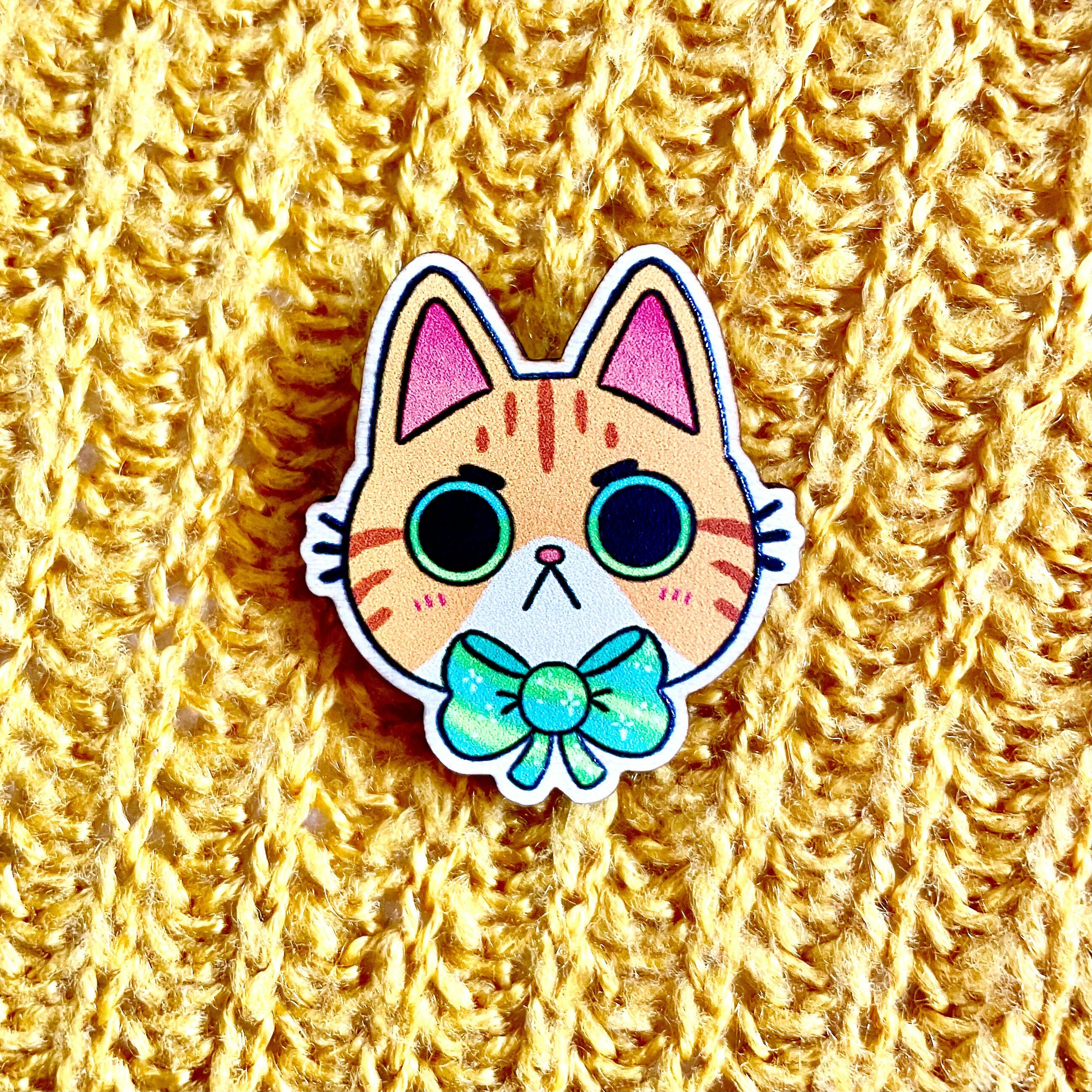 Moody Cat Wooden Pin