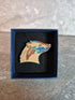 Handcrafted Cherry Veneer Badger Head Pin