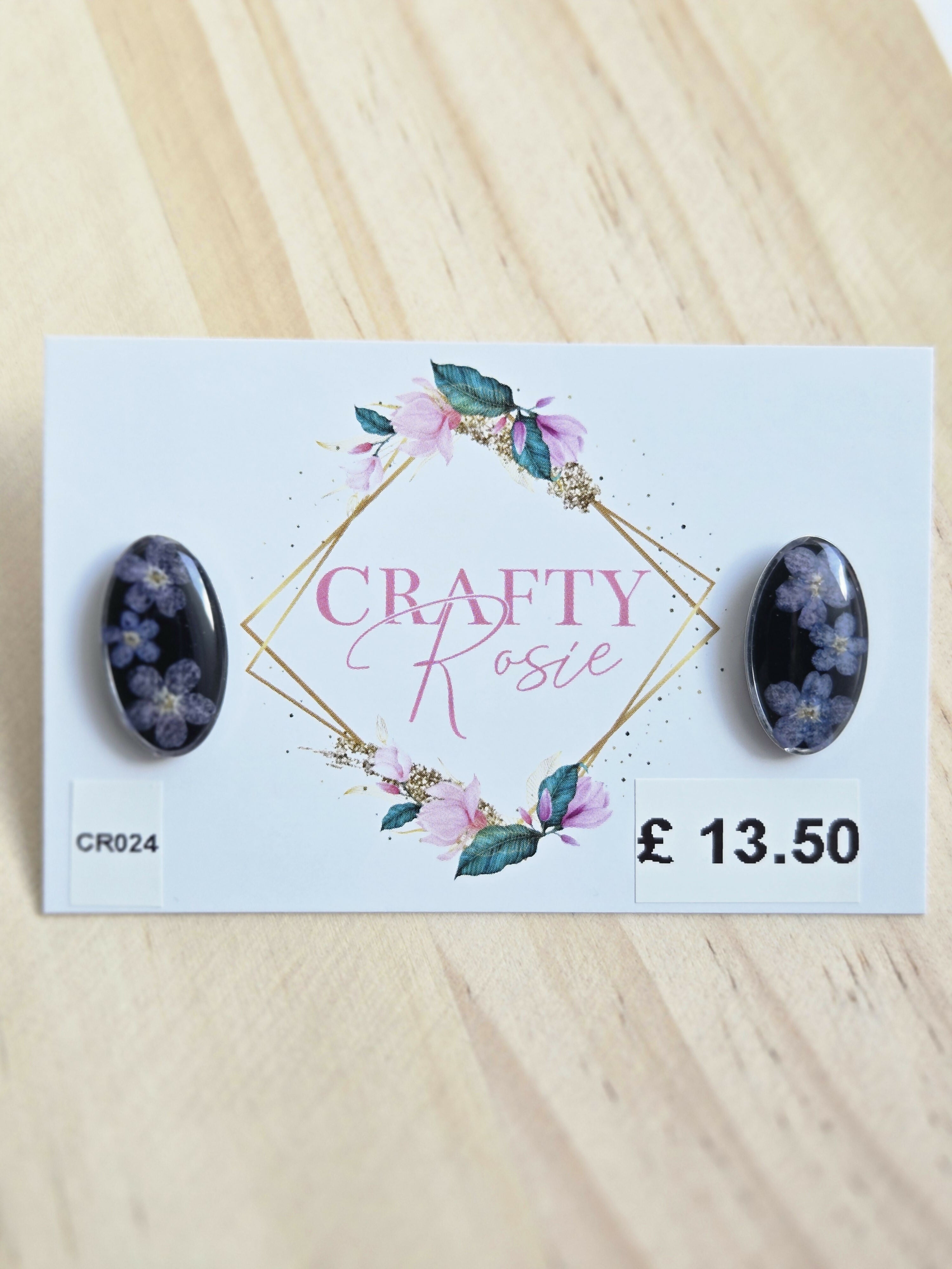 Stainless Steel Real Forget Me Not Stud Earrings