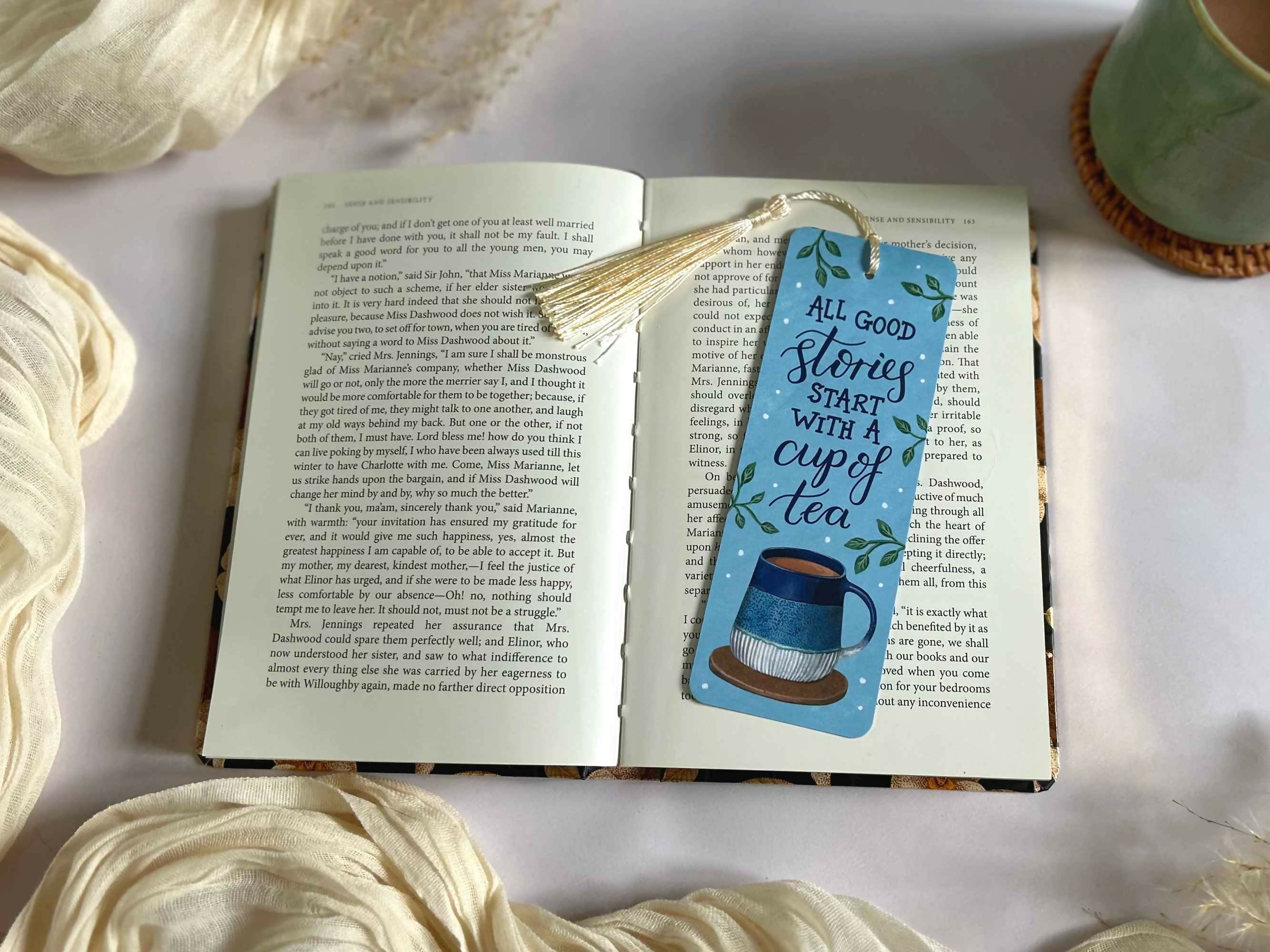 Tea Lover Blue Bookmark