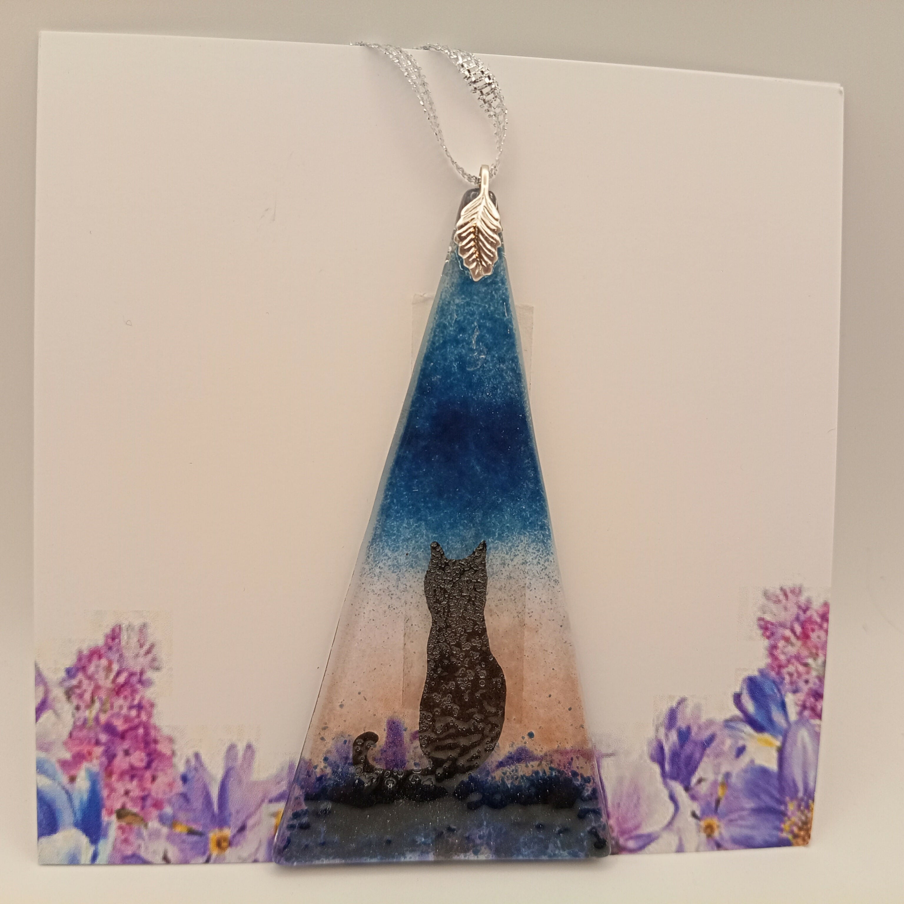 Fused Glass Cat Card