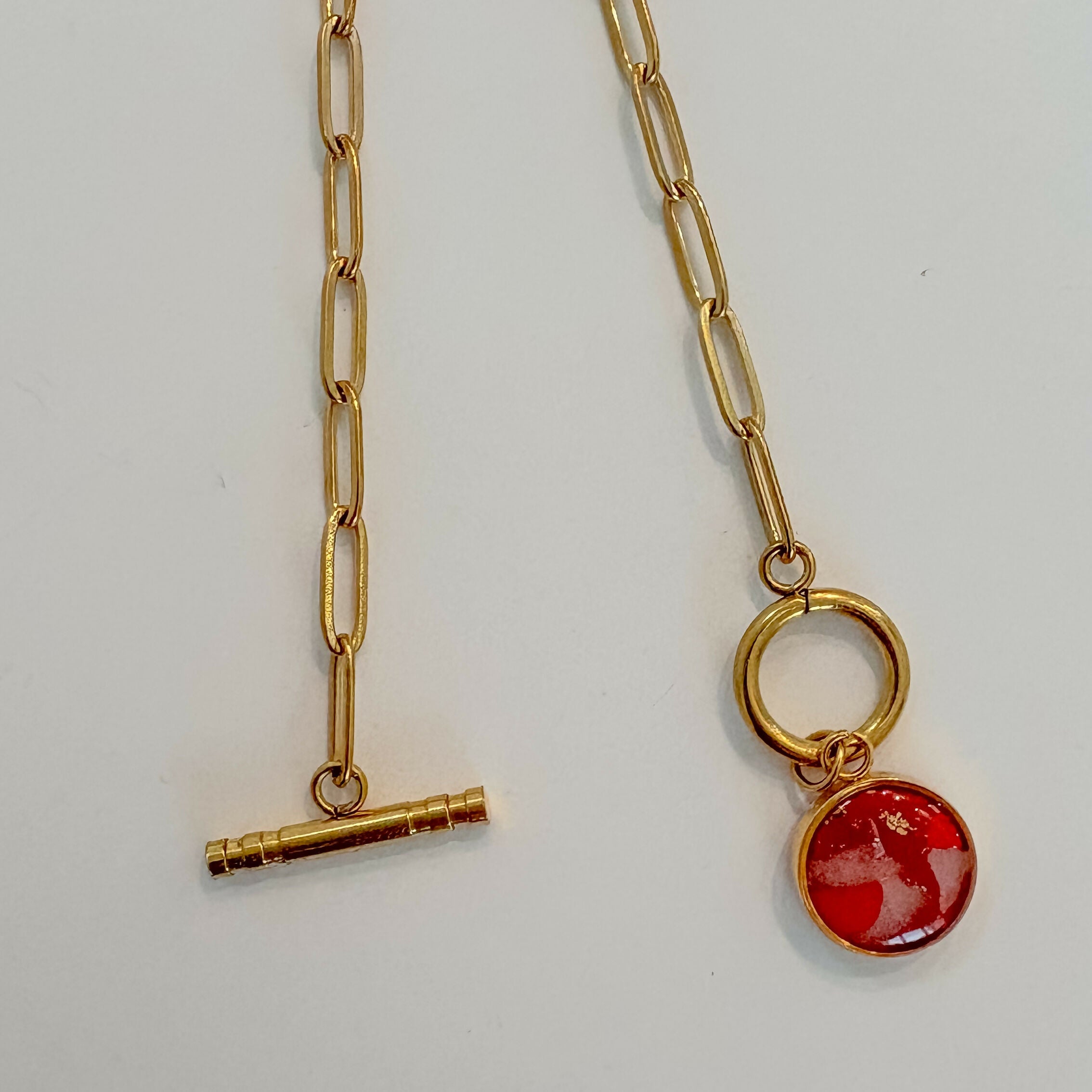 Paperclip Chain Circle Necklace