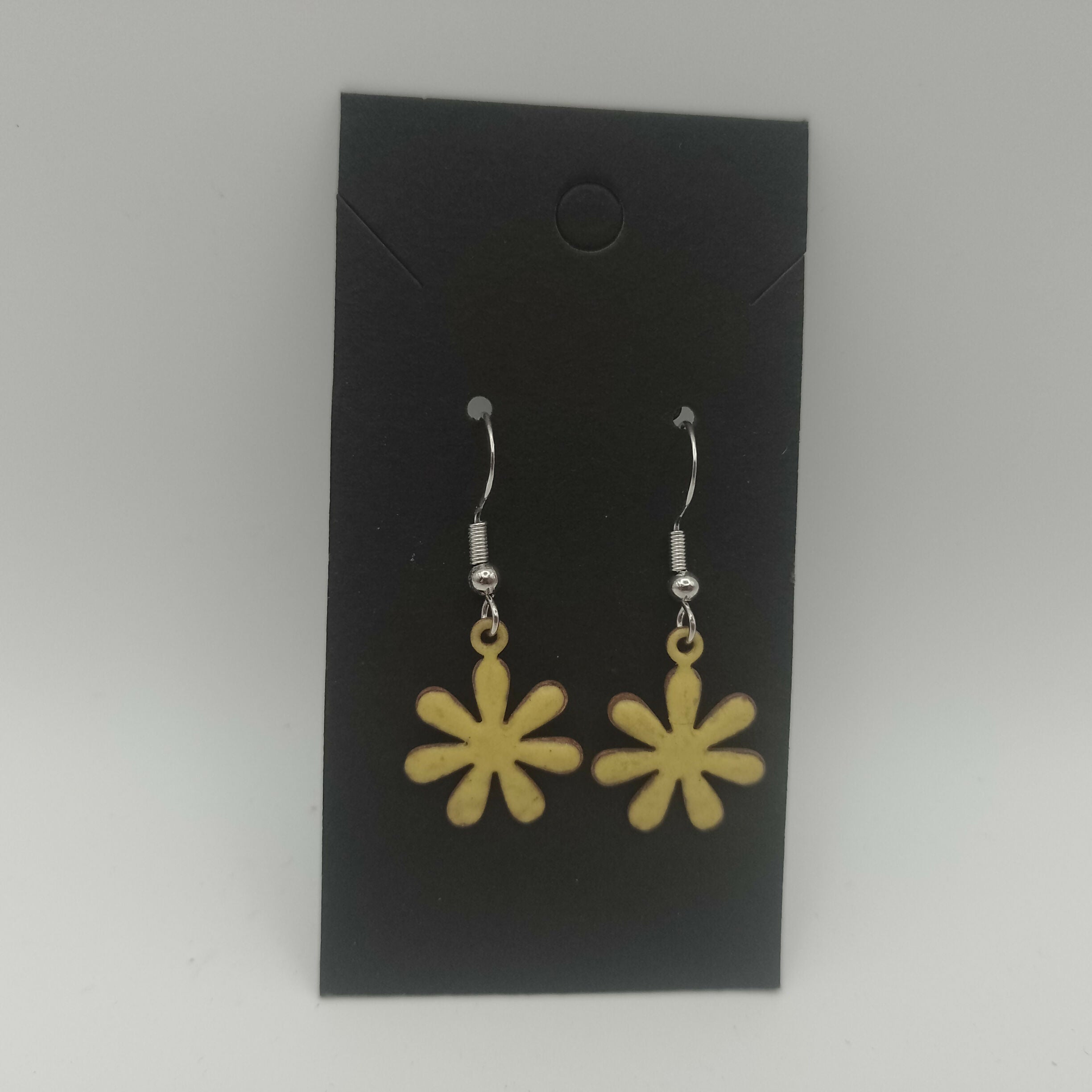 Yellow Enamel Flower Earrings