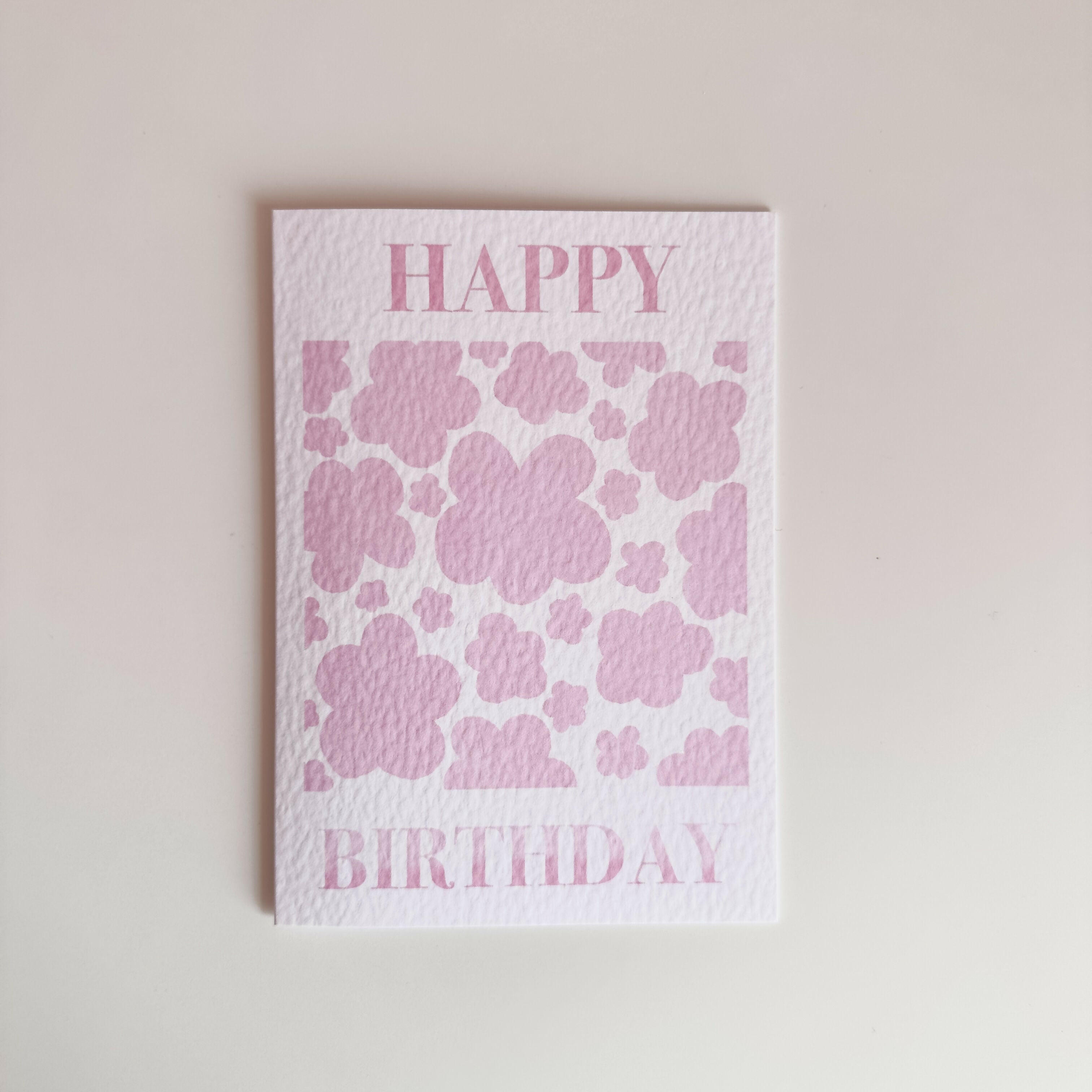 Pink Floral Happy Birthday Card