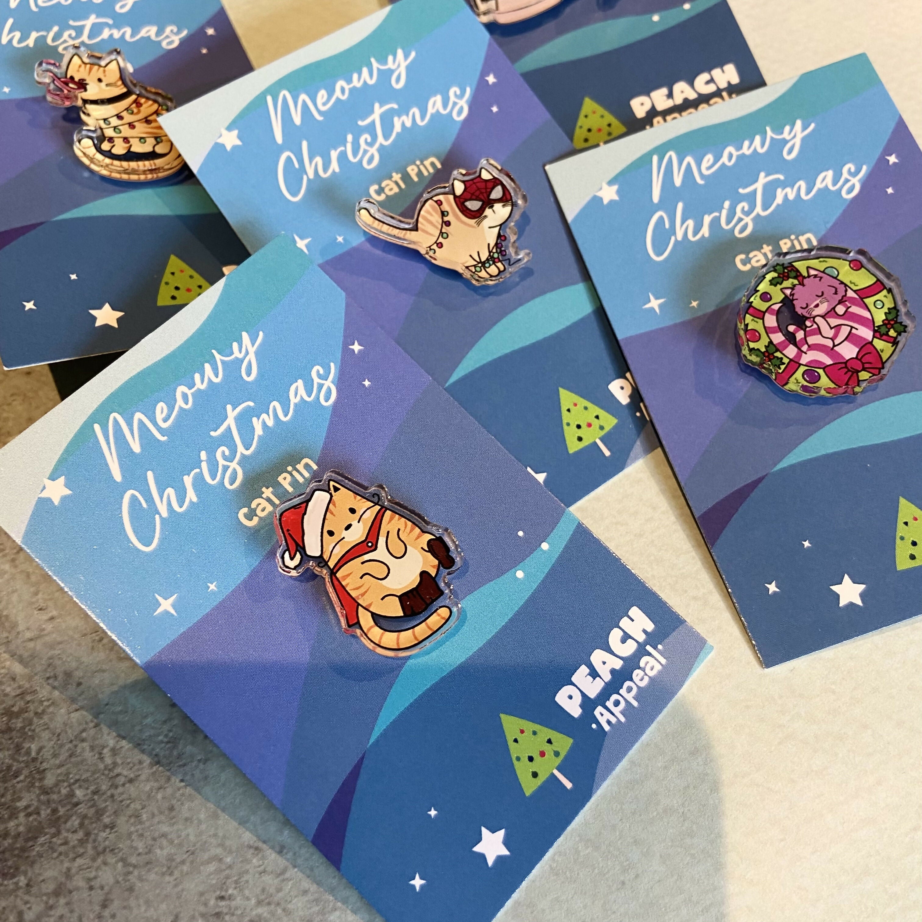 Christmas Cat Pin Badge