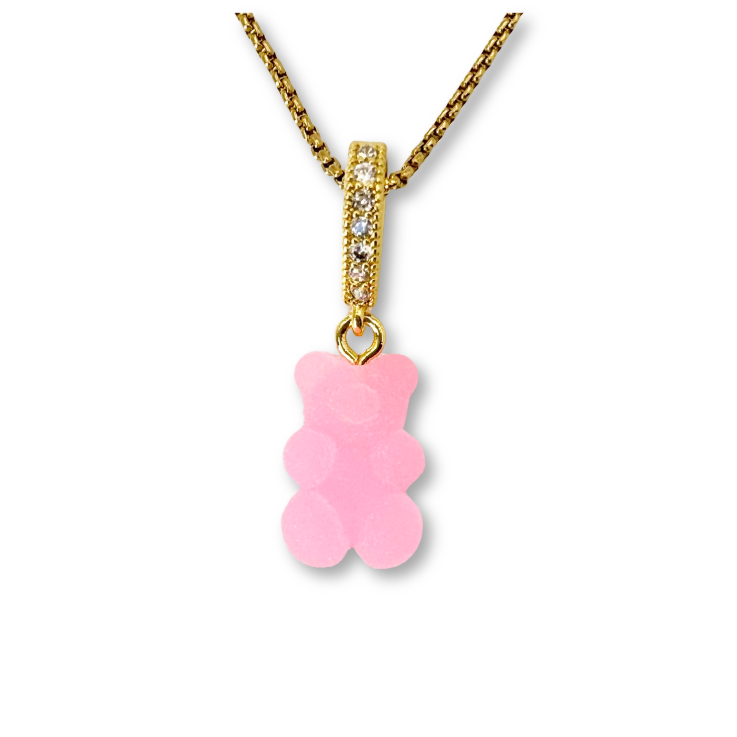 Sugar Coated Gummy Bear Pendant in Bubblegum Pink
