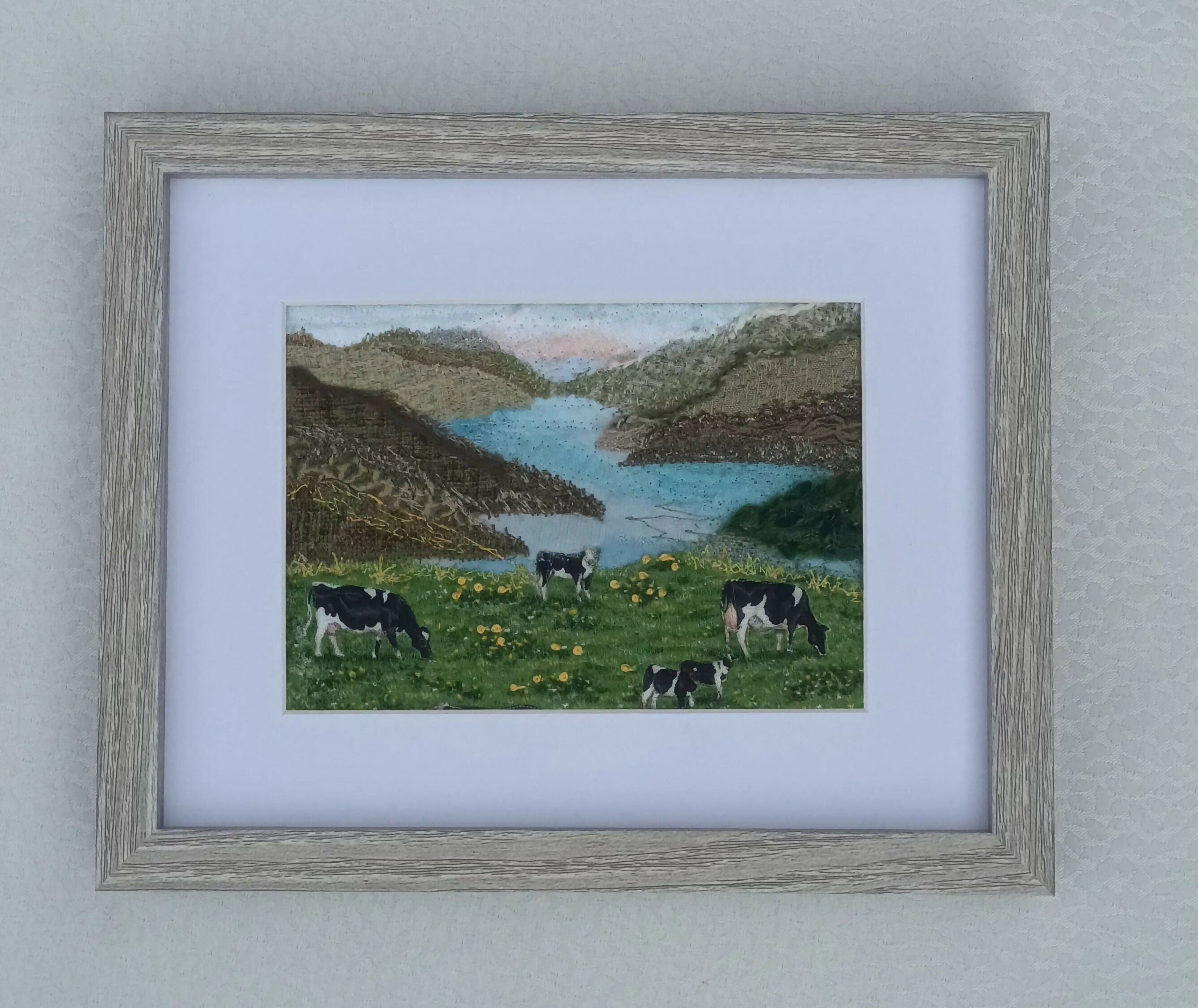 SERENE ESCAPE - Textile Framed Collage