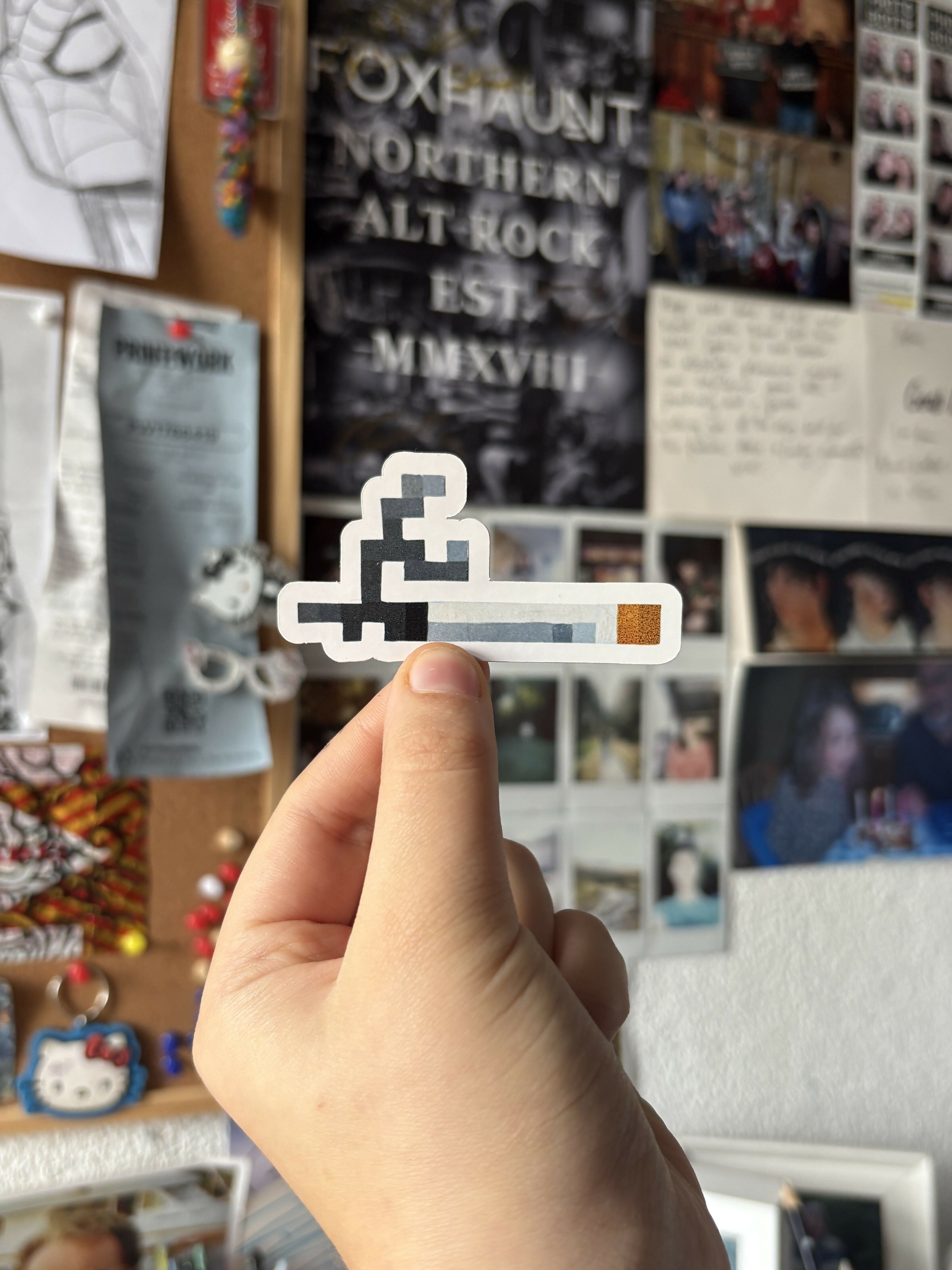 Pixel Cigar Die-Cut Sticker