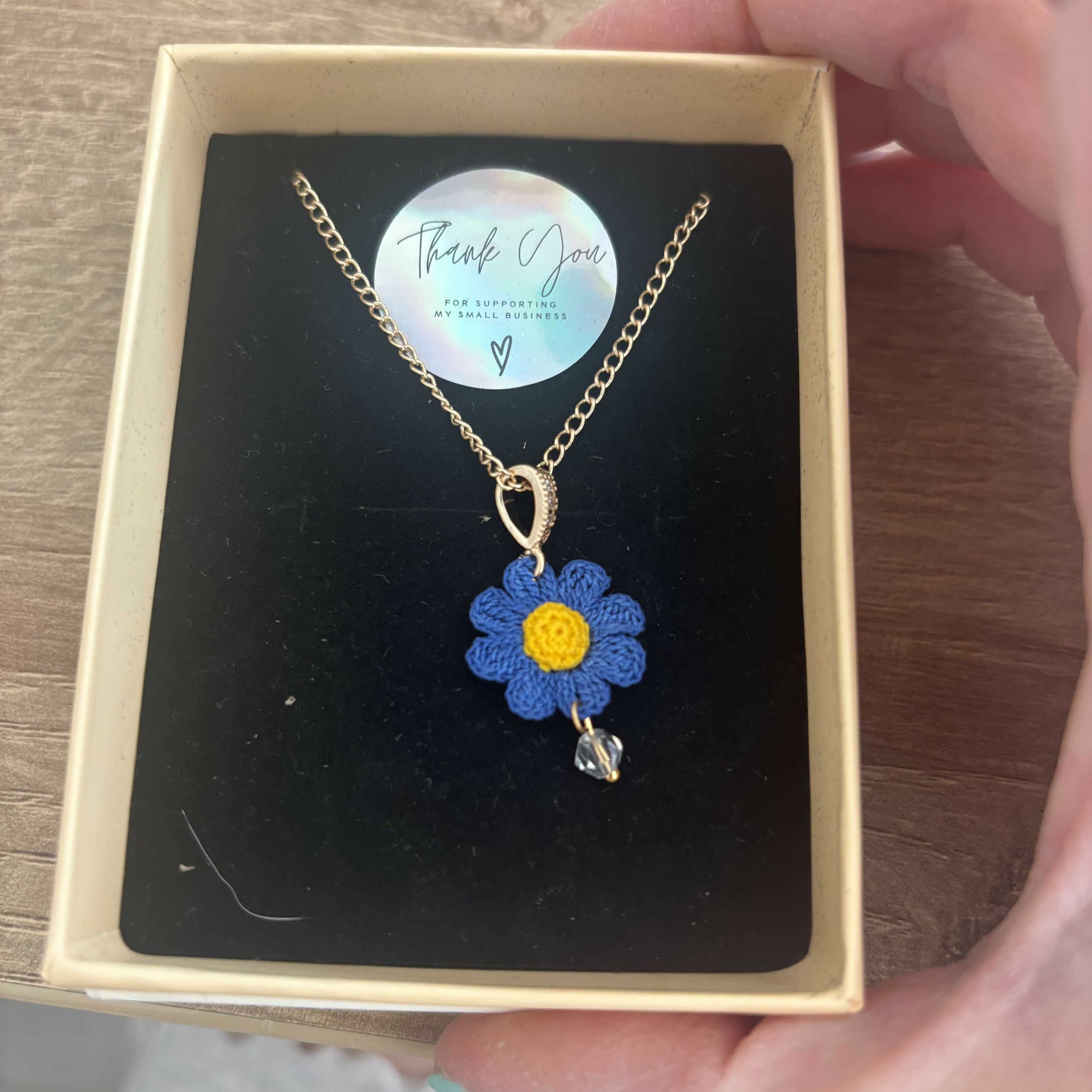Micro Crochet Flower Necklace
