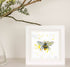 'Early Bumblebee' Watercolour Painting Square Print Mounted With Gold Leaf