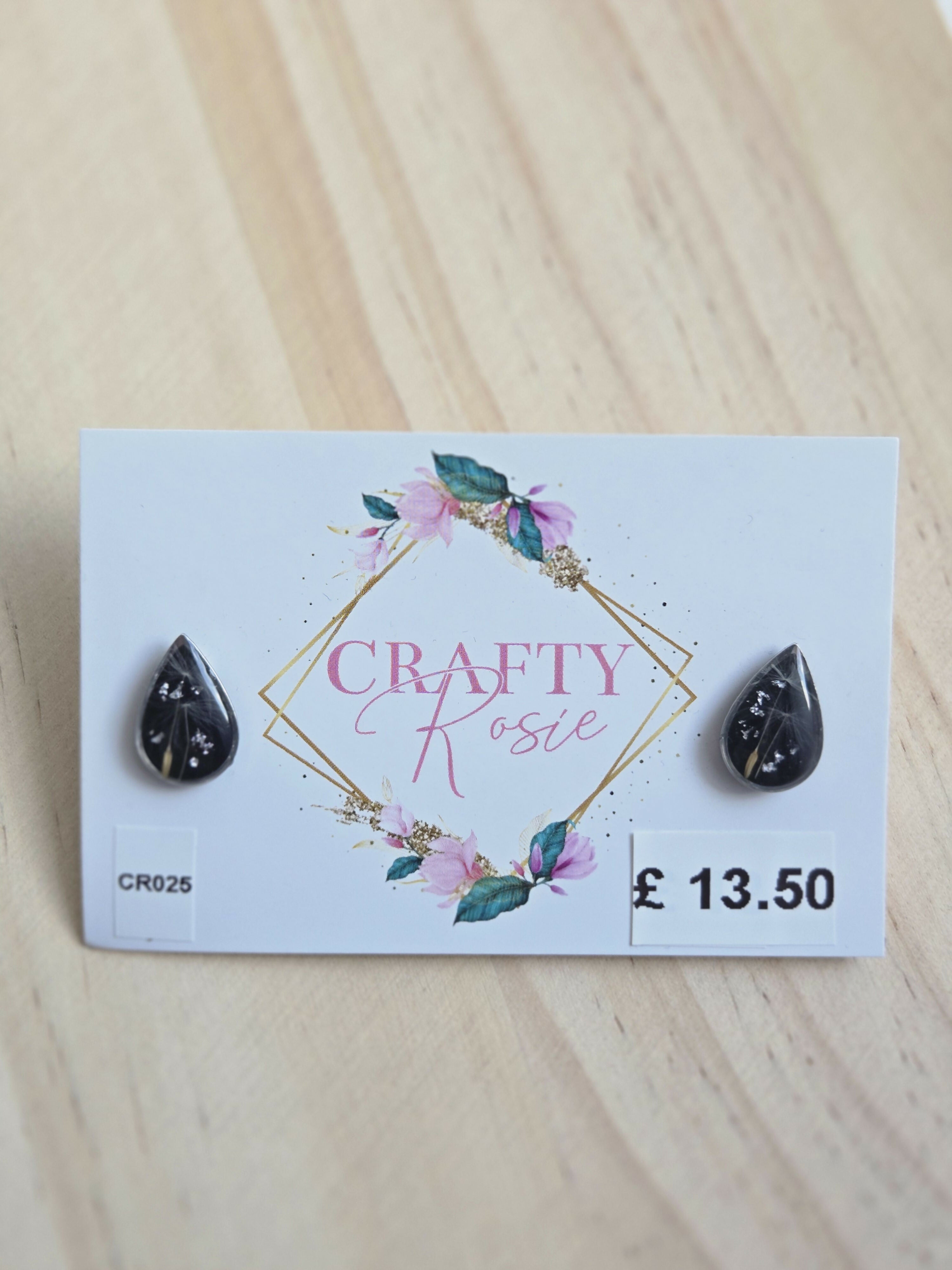 Stainless Steel Real Dandelion Studs Earrings