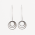 Hammered Triple Circle Stainless Steel Drop Earrings