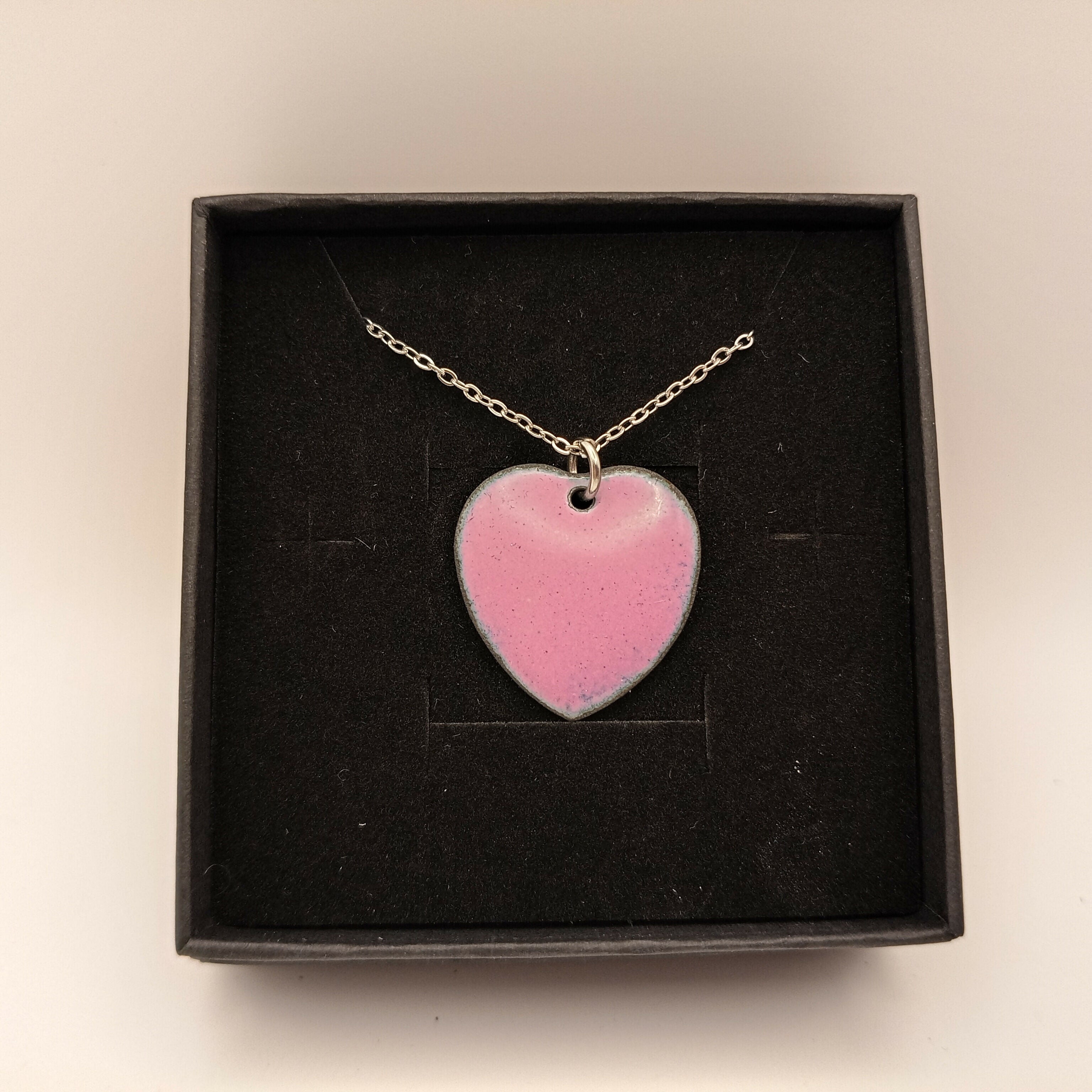 Pale Pink Enamel Pendant