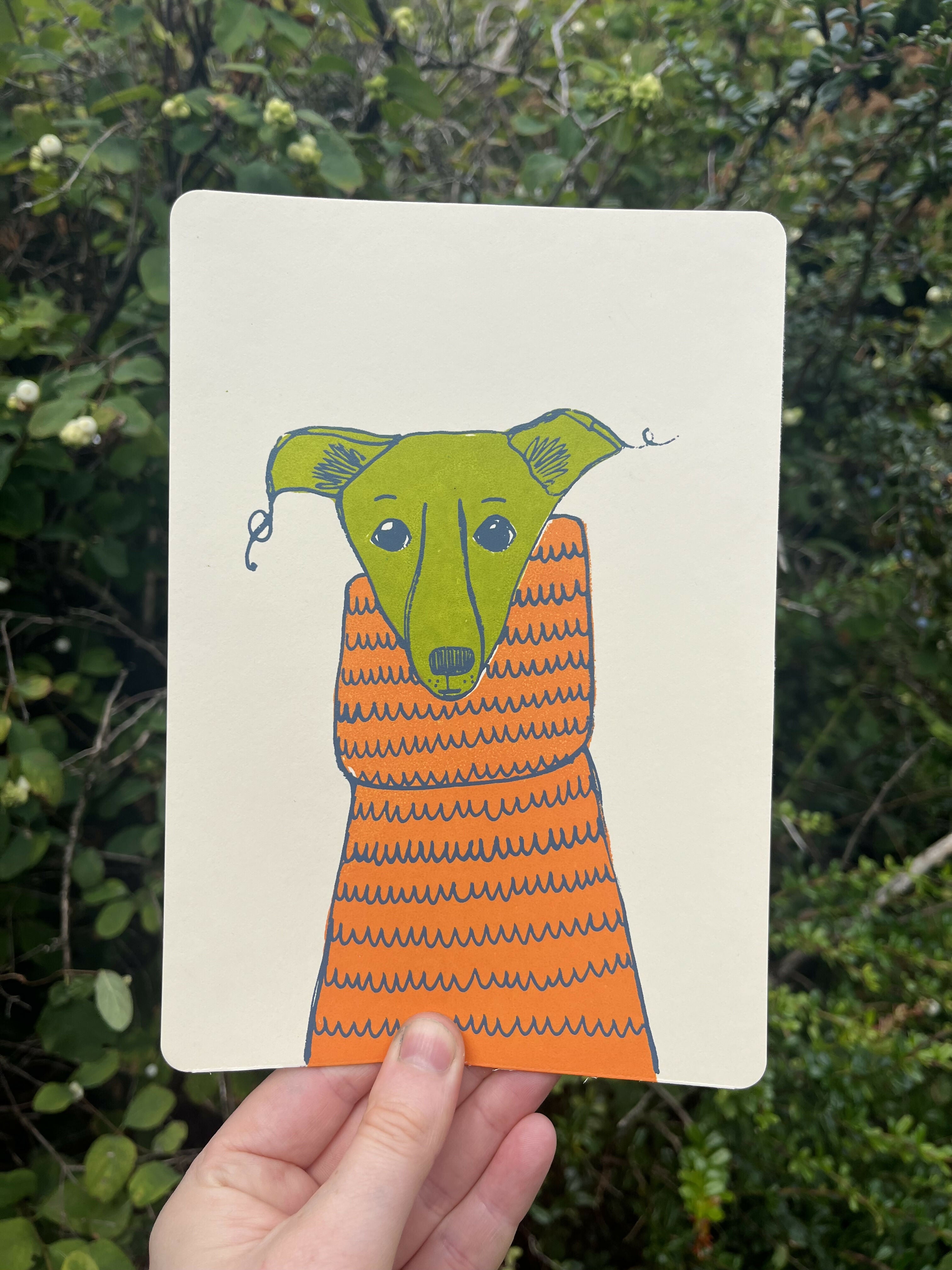A5 Greyhound Print - Big Cosy Jumper