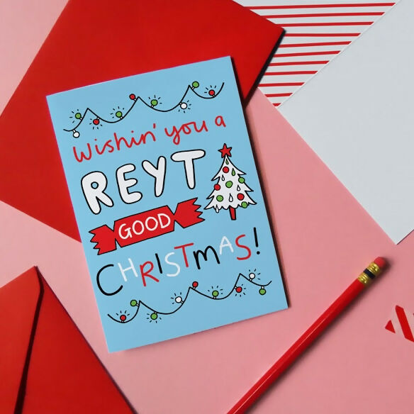 Wishin' you a Reyt Good Christma - Pack of 6 Yorkshire Dialect Cards