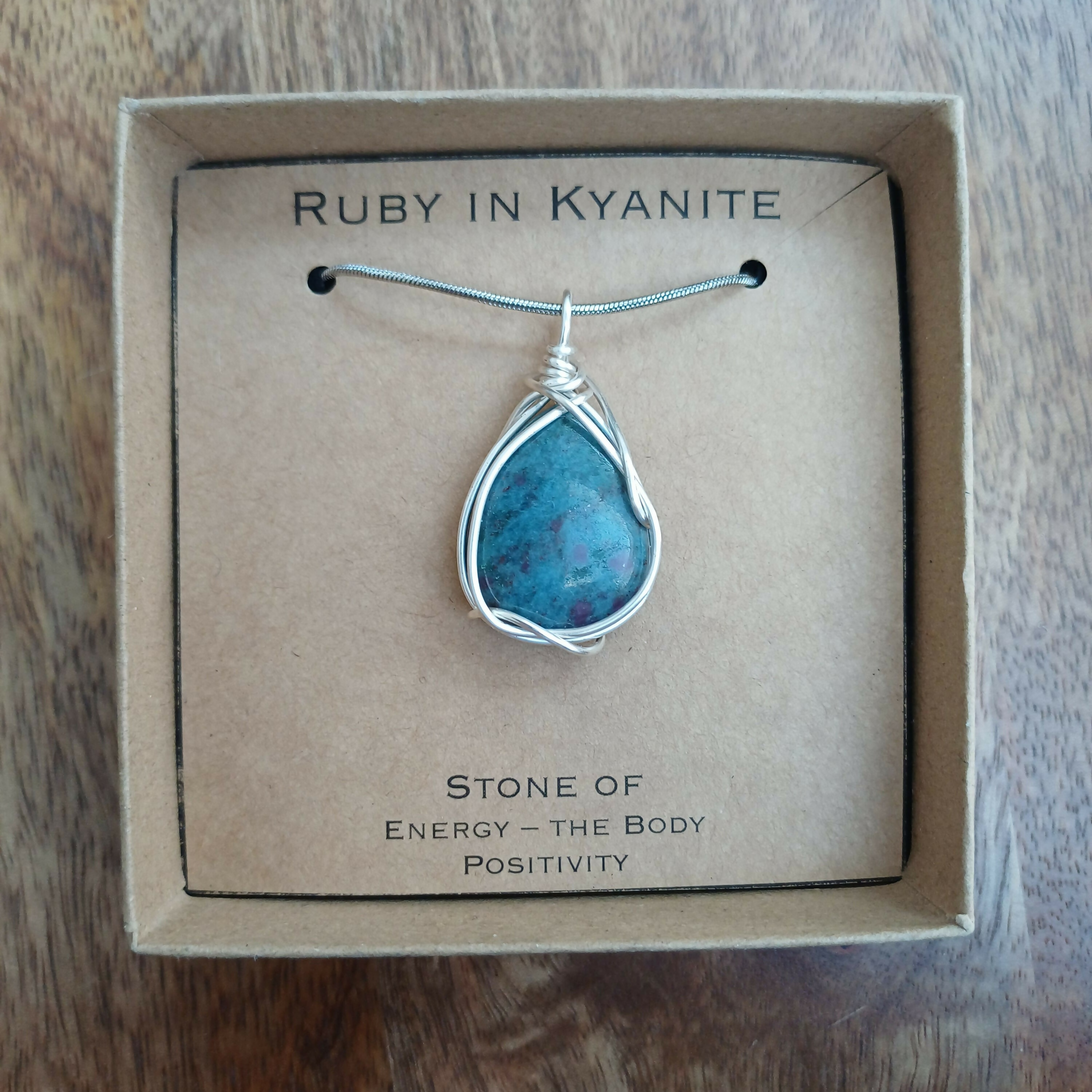 Ruby in Kyanite Wire Wrapped Pendant
