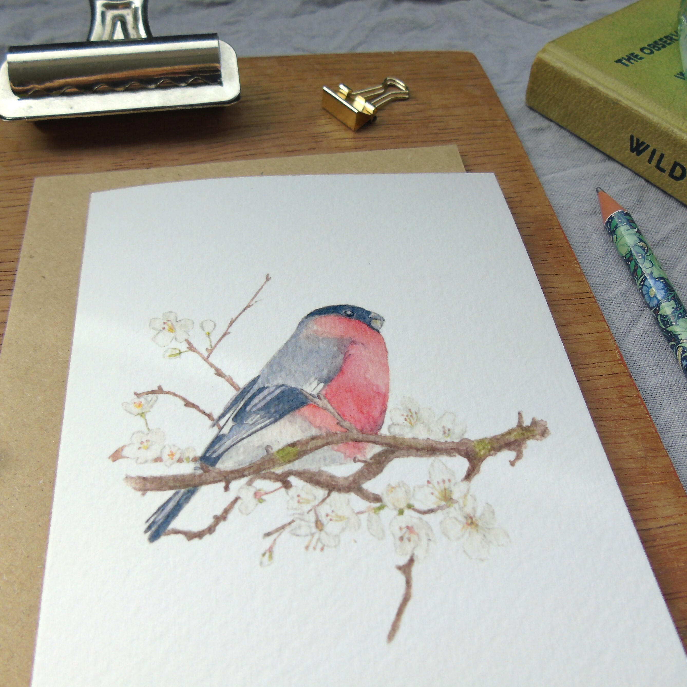 bullfinch greetings card