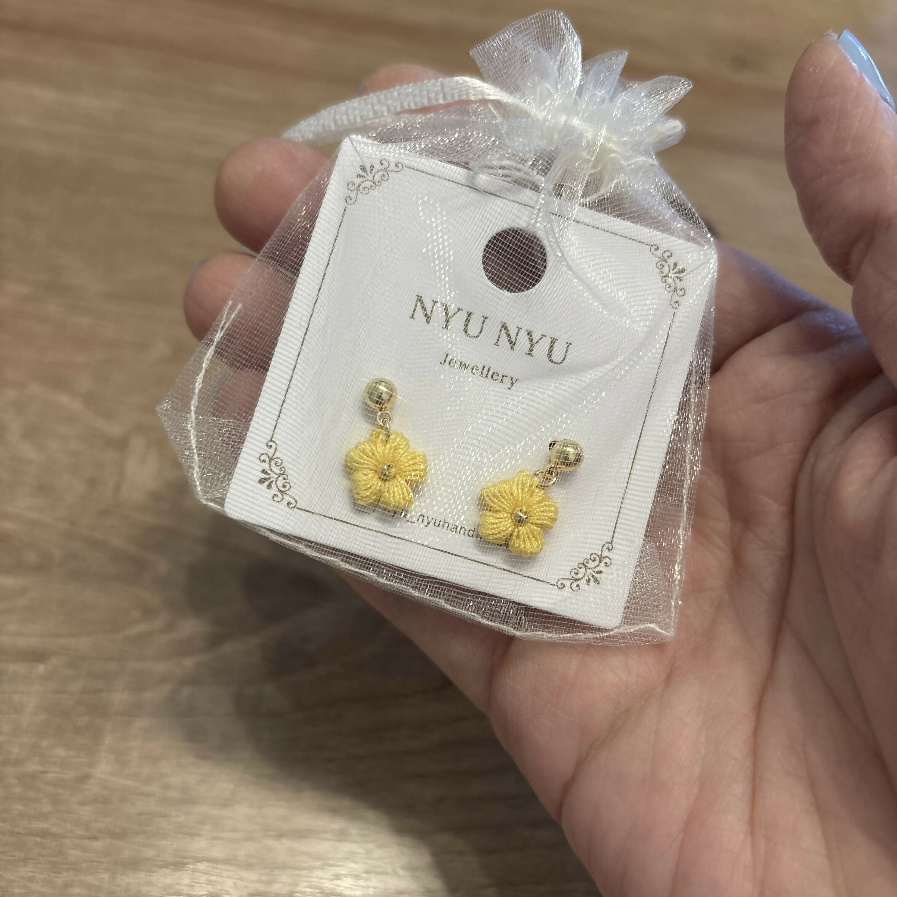 Micro Crochet Flower Stud Earrings