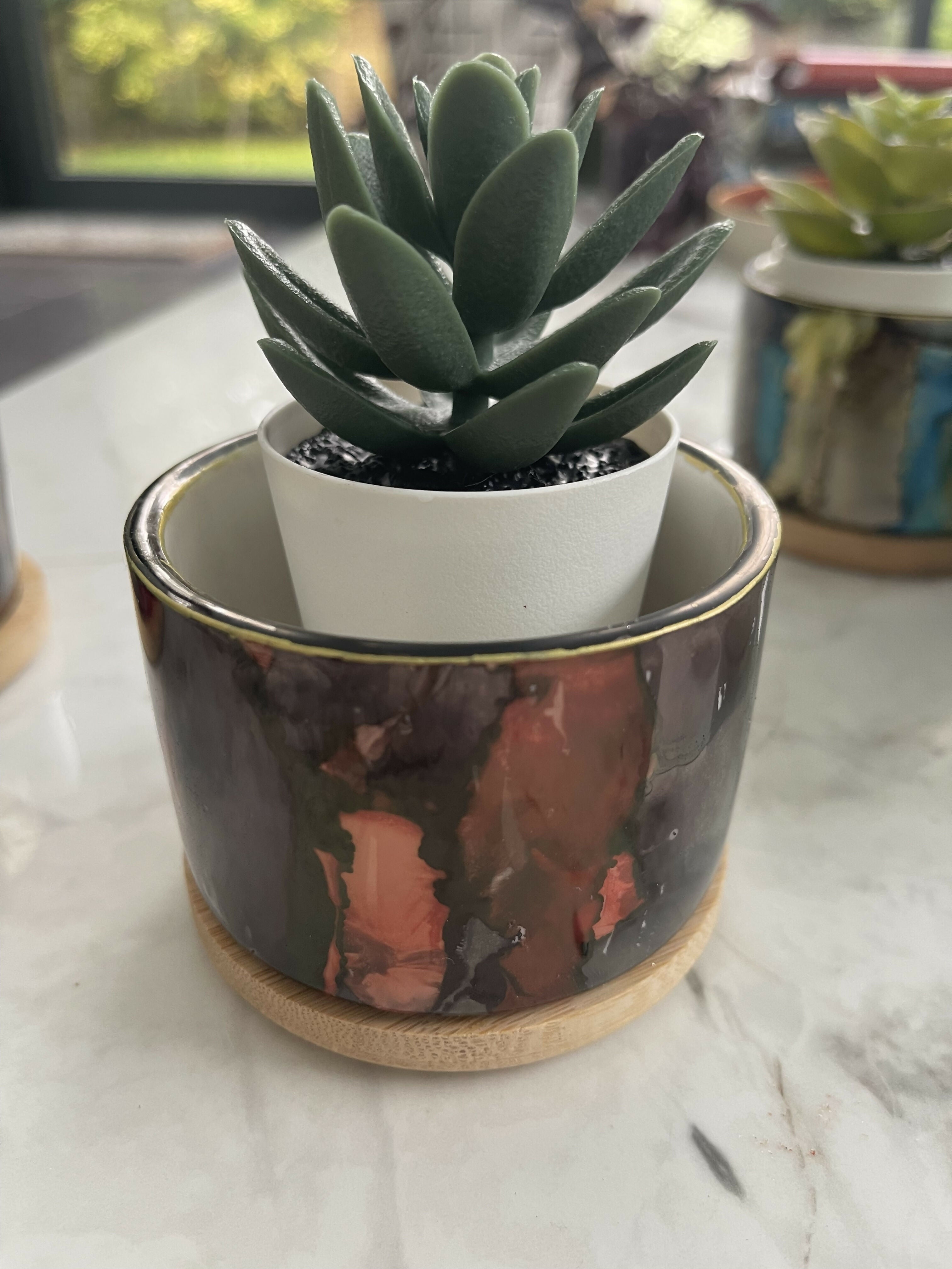 Colourful Hand Painted Ceramic Pots