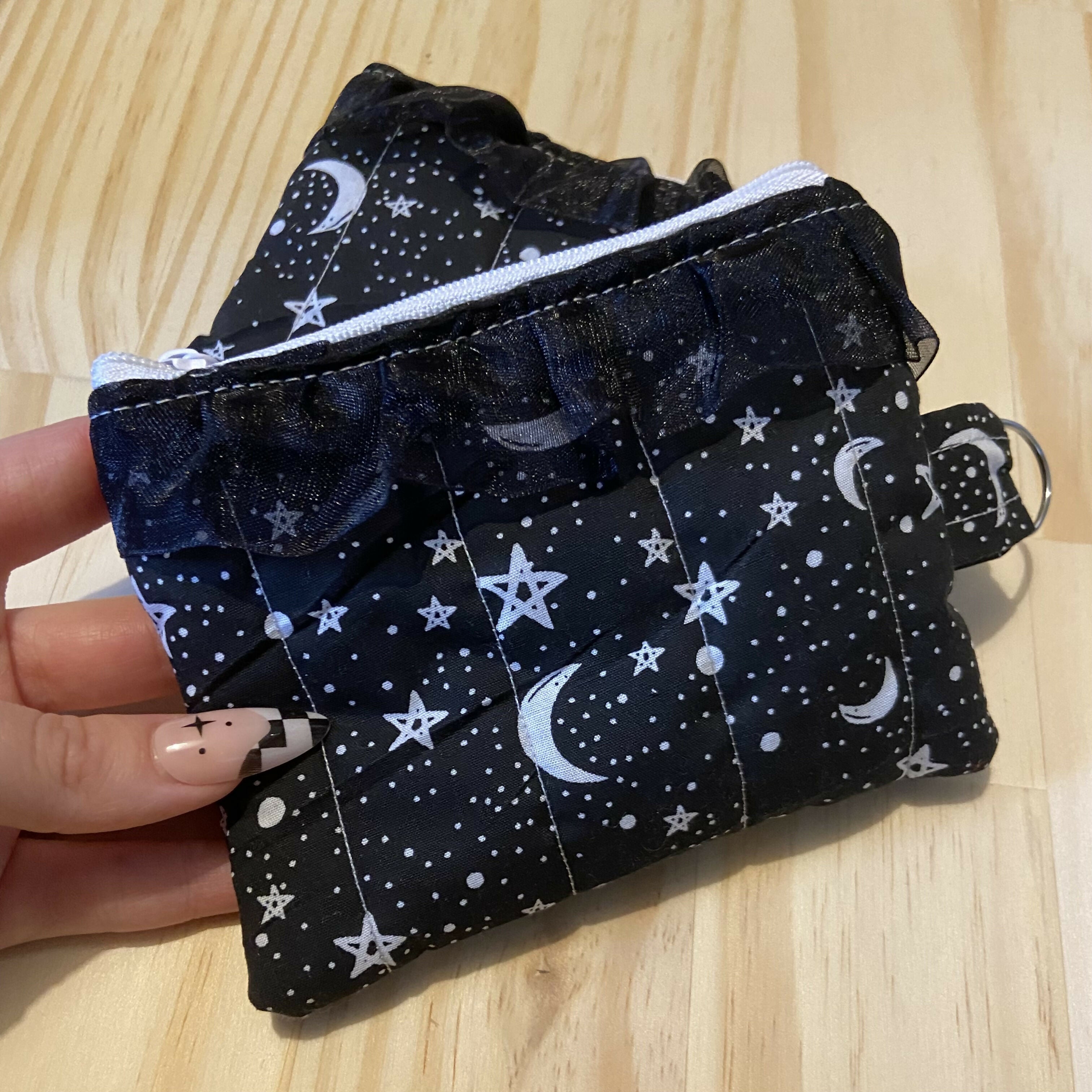 Black and White Stars Mini Zipper Pouch