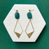 Vickie Teal Polymer Clay & Gold Geometric Drop Statement Earrings