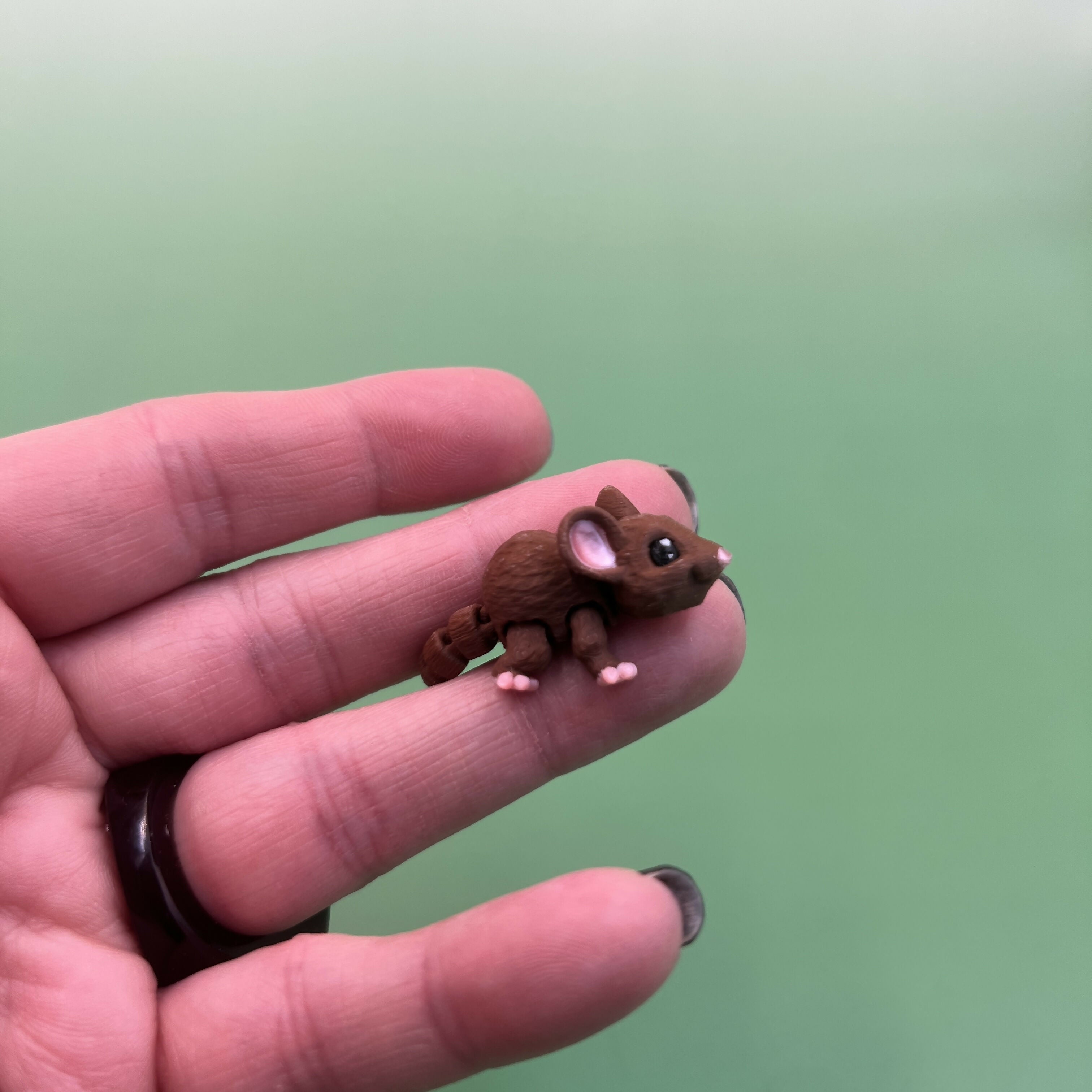 3D Printed Micro Miniatures: Articulated Sensory Fidget Animals friends, Mice, Lamb, Bat, Ferret, Opossum, Raccoon, Otter & Grey Shark 3-5cm