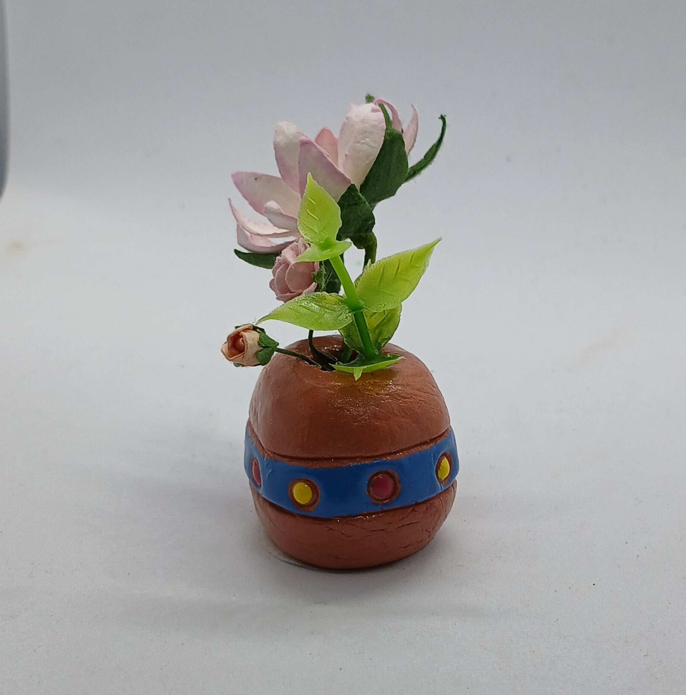 Mini Vase with Faux Flowers