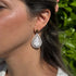 Floral Teardrop Earrings with Rhinestone Detail in Opal