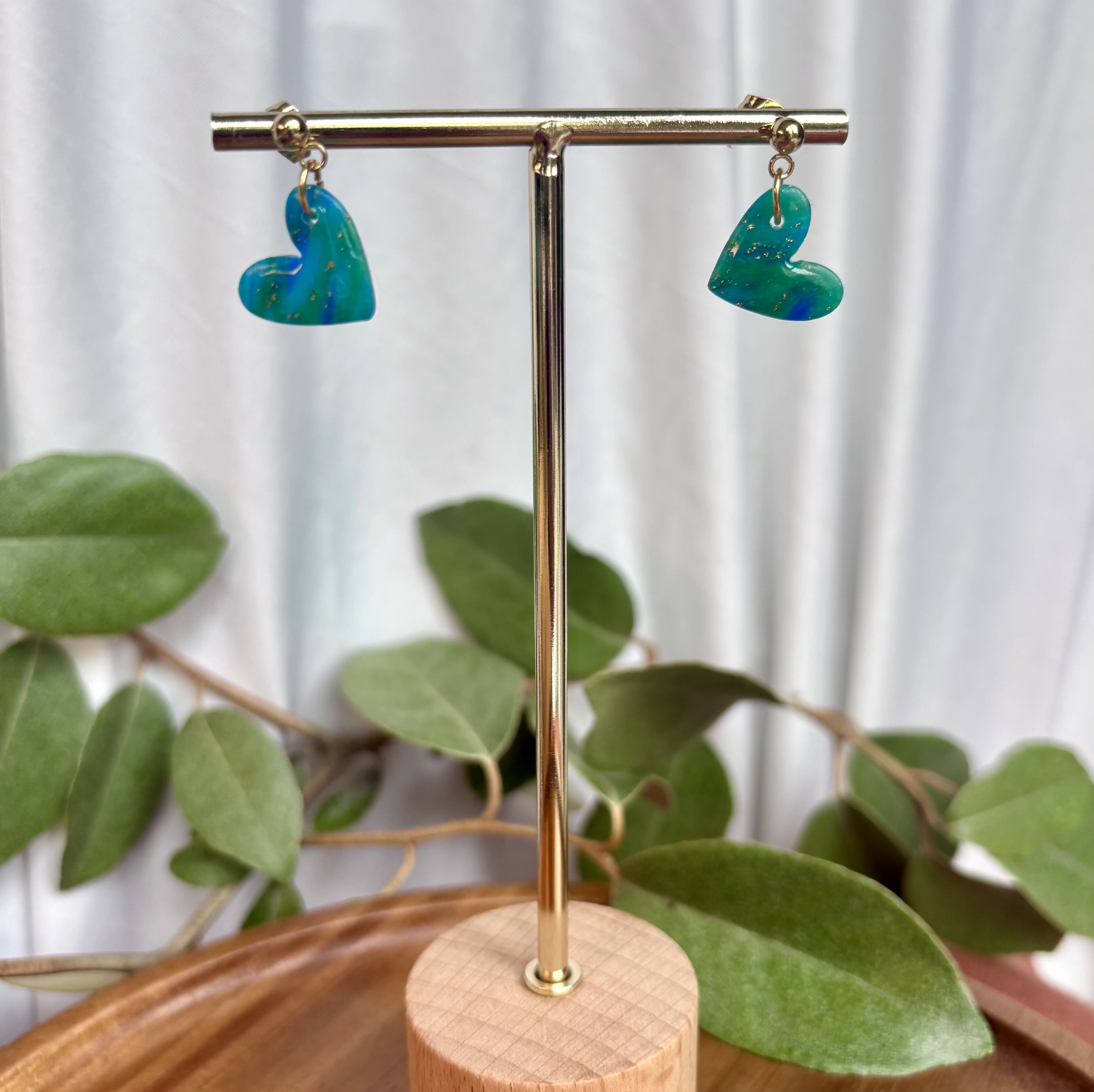 Ocean Dream Collection - Small Heart Polymer Clay Earrings