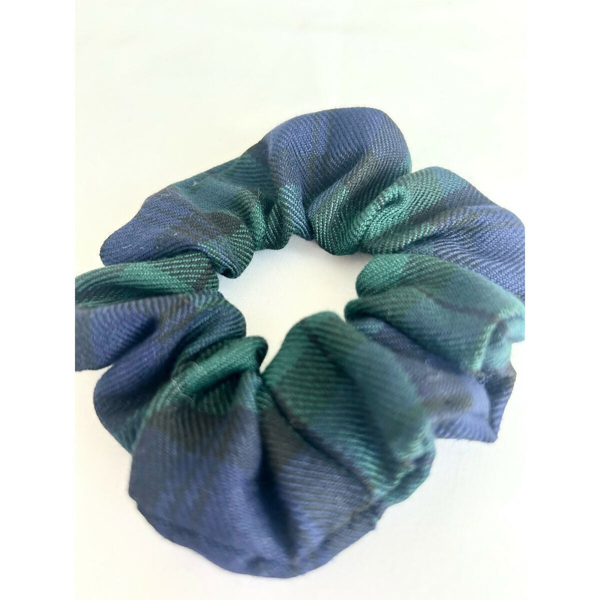 Green & Blue Swatch Tartan Hair Scrunchie