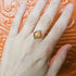 Handmade Orange Tulip Resin And Stainless Steel Adjustable Ring