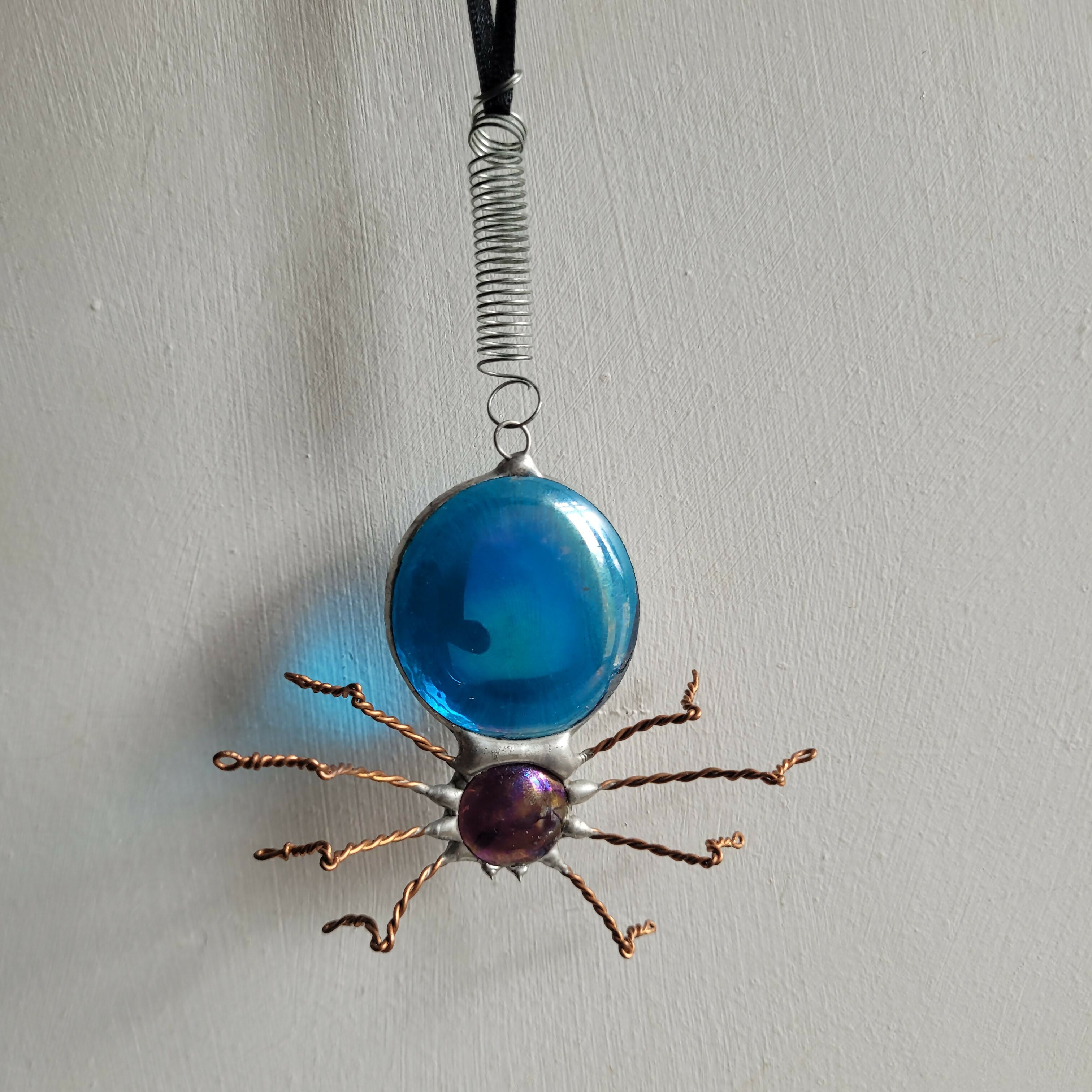 Glass Spider Hanging Decoration