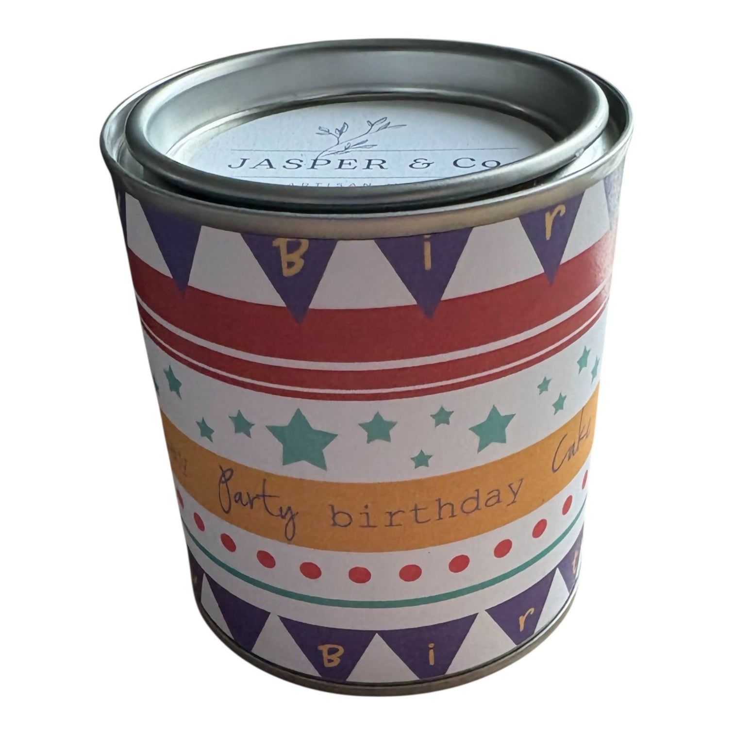 Birthday Celebration Candle Tin – Festive Gift Candle by Jasper & Co