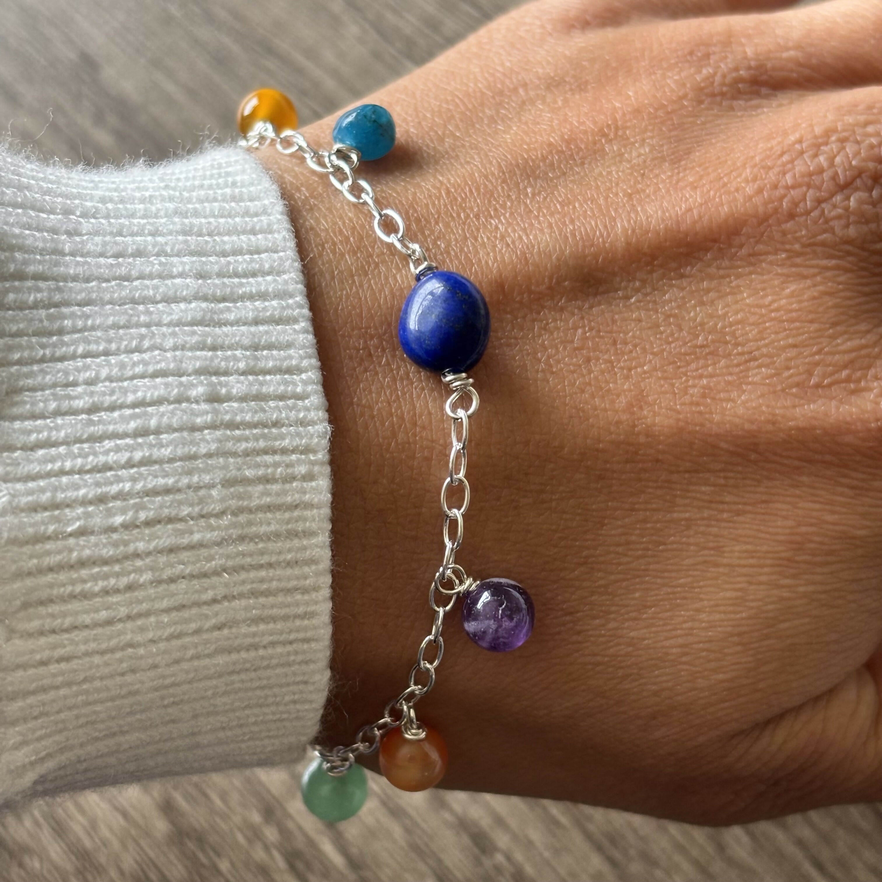 Sterling Silver Chakras Bracelet